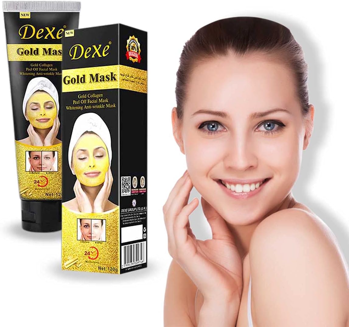 Mascarilla Facial de Oro y Colágeno - Efecto Iluminador, Anti edad e Hidratación 24 Horas