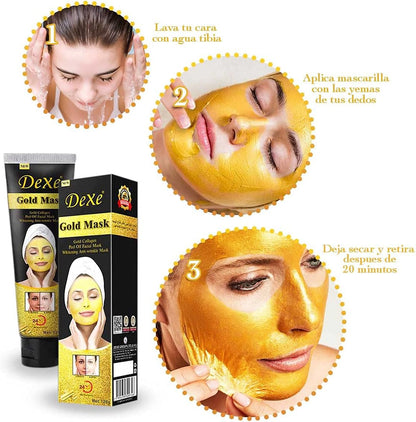 Mascarilla Facial de Oro y Colágeno - Efecto Iluminador, Anti edad e Hidratación 24 Horas - additional image 5